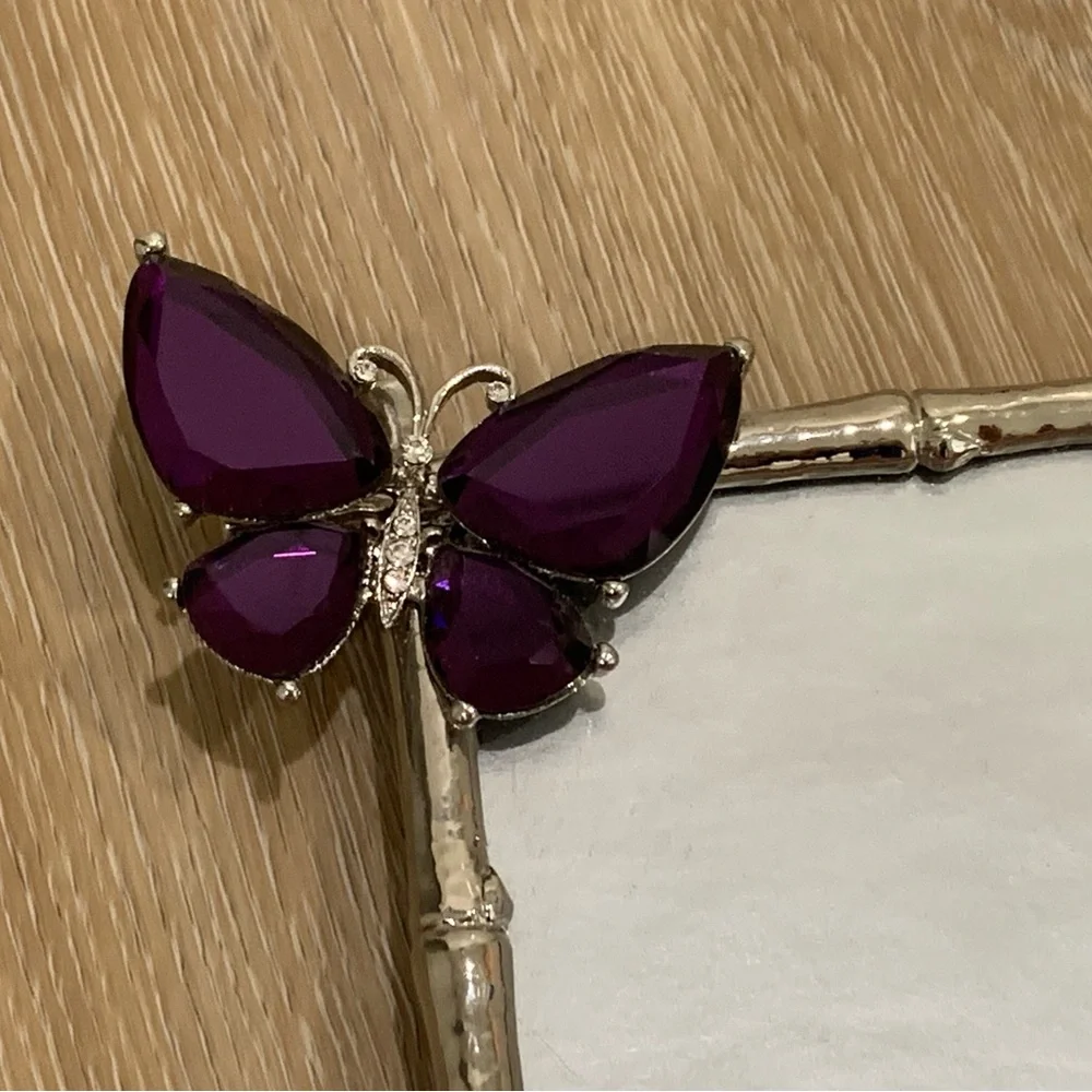 NEW - Silver & Purple Butterfly Frame by Z Gallerie